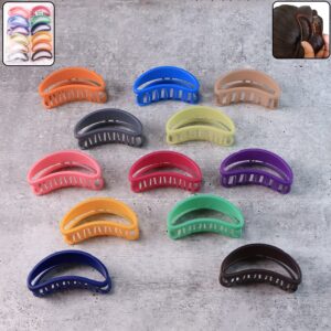 Plastic Hair Clamp Grip, Simple Matte Hair Barrette Clamp (12 Pc) Plastic Hair Clamp Grip, Simple Matte Hair Barrette Clamp (12 Pc)