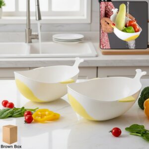 Plastic Rice Pulses Fruits Vegetable Noodles Pasta Washing Bowl and Strainer (2 Pc) Plastic Rice Pulses Fruits Vegetable Noodles Pasta Washing Bowl and Strainer (2 Pc)