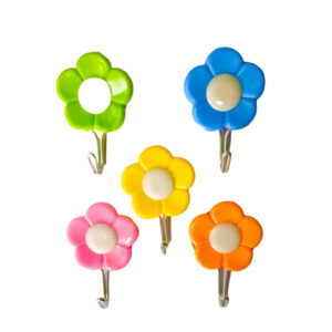 Plastic Self-Adhesive Flower Shape Hooks (Pack of 5) Plastic Self-Adhesive Flower Shape Hooks (Pack of 5)