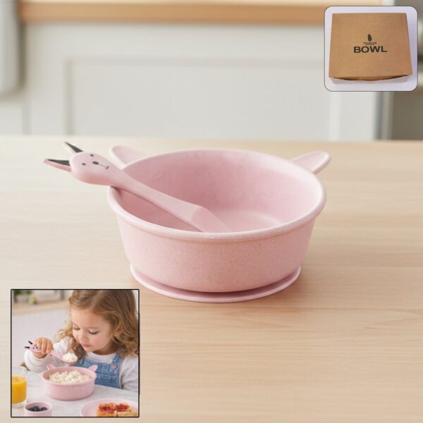 Premium Kids Feeding Bowl with Cute Spoon (1 Set, 240ML) Premium Kids Feeding Bowl with Cute Spoon (1 Set, 240ML)