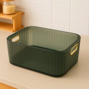 Premium Ribbed Transparent Storage Basket Premium Ribbed Transparent Storage Basket