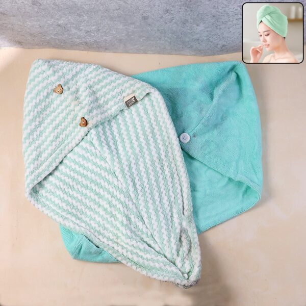 Premium Soft Microfiber Hair Drying Towel Wrap with Button Lock (1 Pc) Premium Soft Microfiber Hair Drying Towel Wrap with Button Lock (1 Pc)