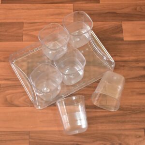 6pc Glasses With tray Plastic Glass Set
