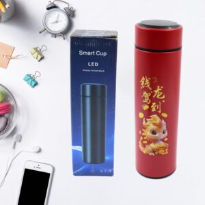Printed Smart Vacuum Insulated Water Bottle with LED Temperature Display (1 Pc / 500 ML Approx / Multicolor) Printed Smart Vacuum Insulated Water Bottle with LED Temperature Display (1 Pc / 500 ML Approx / Multicolor)