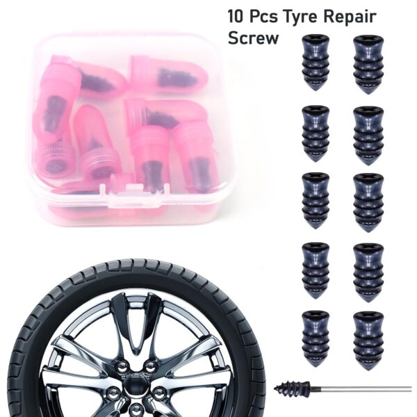 Puncture Repair, Tire Repair Rubber Nail Car Tire Repair Nails Tire Repair Pink (10 Pcs Set)