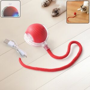 Rechargeable Interactive Cat Toy Ball with Detachable Tail and LED Light (1 Pc) Rechargeable Interactive Cat Toy Ball with Detachable Tail and LED Light (1 Pc)