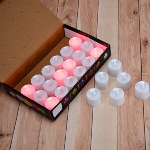 Red LED Tealights Smokeless Flameless Candles for Home Decor, Diwali (24 Pcs) Red LED Tealights Smokeless Flameless Candles for Home Decor, Diwali (24 Pcs)