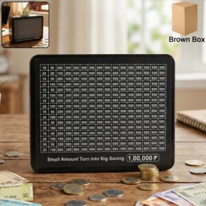 Reusable Money Saving Piggy Bank with Black Gel Pen (15 × 19 cm, 1 Pc)