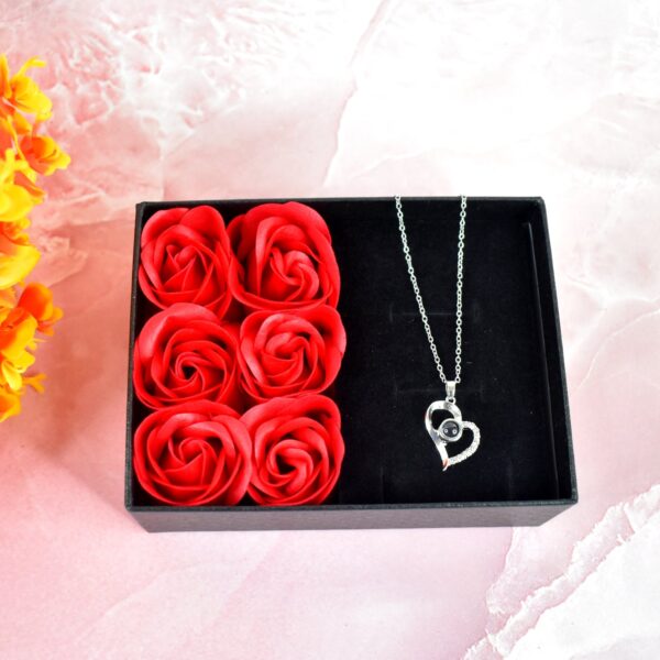Rose Flower Gift Box, Handmade Eternal Rose I Love You Necklace, Valentine’s Day Rose Flower Gift Box, Handmade Eternal Rose I Love You Necklace, Valentine’s Day