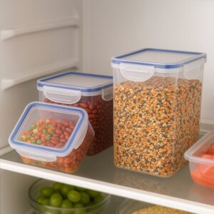 Set of 3 Rectangular Airtight Food Storage Containers with Lids Set of 3 Rectangular Airtight Food Storage Containers with Lids