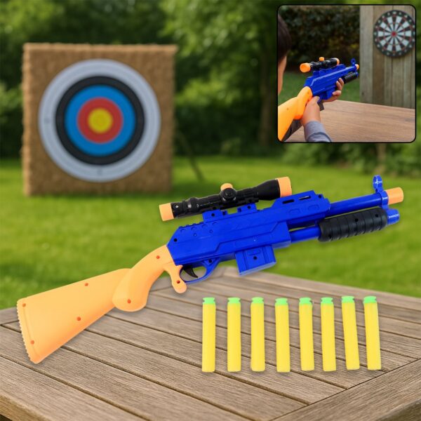 Shot Air Gun Toy with Scope and 8 Soft Foam Bullets Set Shot Air Gun Toy with Scope and 8 Soft Foam Bullets Set