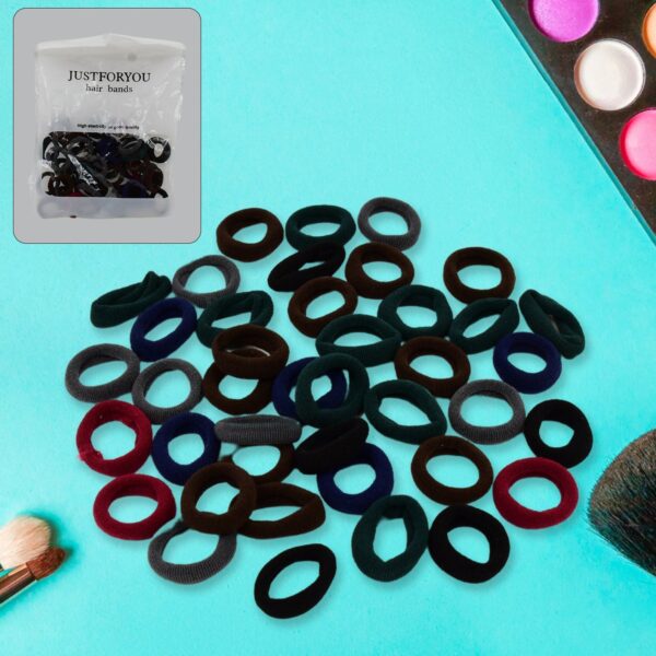Small Ponytail Rubber Bands for Hair (Pack of 50 / Multicolour)