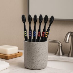 Soft Toothbrush with Plastic Round Box for Adults & Kids (Set of 10 Pcs) Soft Toothbrush with Plastic Round Box for Adults & Kids (Set of 10 Pcs)