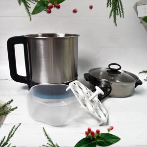 Soup Pot with Lid, Stainless Steel Multi Cooker Kettle (800W / 2.5 Ltr.) Soup Pot with Lid, Stainless Steel Multi Cooker Kettle (800W / 2.5 Ltr.)