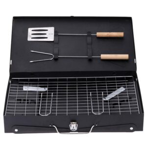 Stainless Steel Briefcase Style Barbecue Grill Toaster (Medium, Black) Stainless Steel Briefcase Style Barbecue Grill Toaster (Medium, Black)