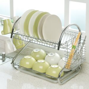 STAINLESS STEEL RECTANGLE DISH DRAINER RACK / BASKET WITH DRIP TRAY STAINLESS STEEL RECTANGLE DISH DRAINER RACK / BASKET WITH DRIP TRAY