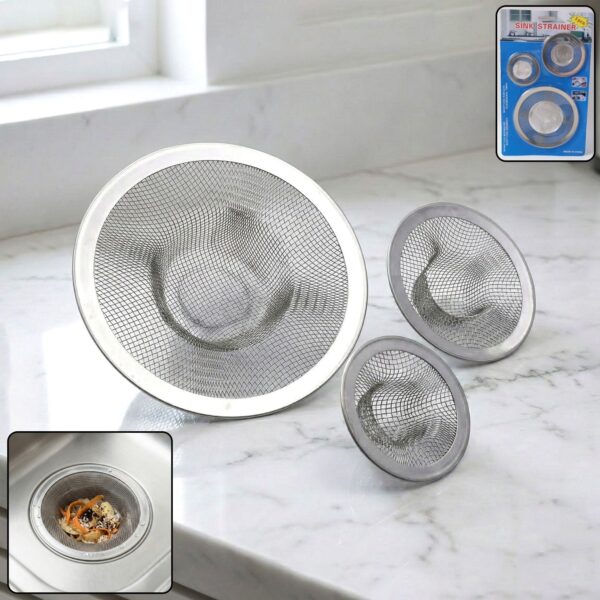 Stainless Steel Sink Drain Strainer Set (3 Pc) Stainless Steel Sink Drain Strainer Set (3 Pc)
