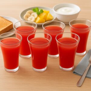 Stylish look Plastic Juicy Glass, Transparent Glasses Set 300ml (6pcs) Stylish look Plastic Juicy Glass, Transparent Glasses Set 300ml (6pcs)