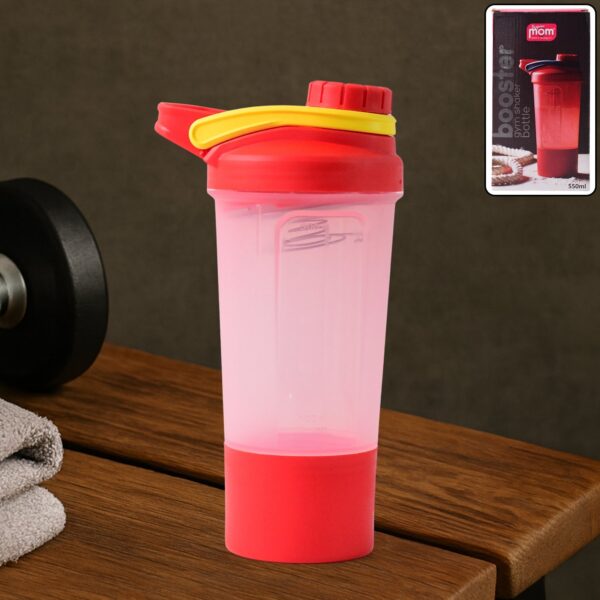 Supermom Plastic Premium Booster Gym Shaker Bottle with Mixing Ball (550ml / 1 Pc) Supermom Plastic Premium Booster Gym Shaker Bottle with Mixing Ball (550ml / 1 Pc)
