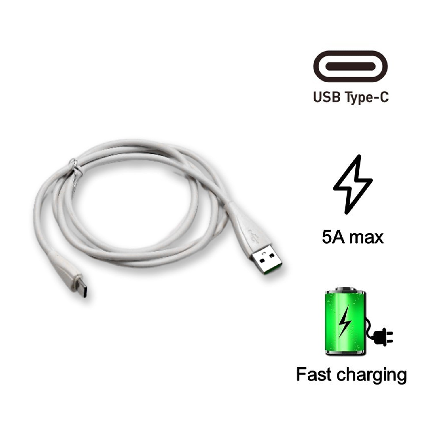 Type C data cable with 2.4Amp Rapid Charging (1000mm)