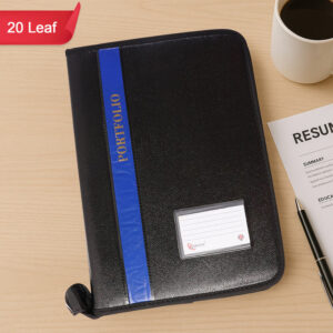 Aerotix A4 Portfolio File Zipper – 20 Leaf Professional Document Organizer Folder