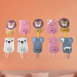 Wall Mounted Cartoon Hooks Self Adhesive Hooks (10 Pcs Set) Wall Mounted Cartoon Hooks Self Adhesive Hooks (10 Pcs Set)