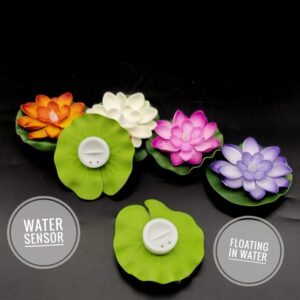 Water Floating Smokeless Candles & Lotus Flowers Sensor Led TeaLight (Pack of 6) Water Floating Smokeless Candles & Lotus Flowers Sensor Led TeaLight (Pack of 6)