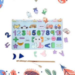 Wooden Number Puzzle Match Board and magnetic rod Wooden Number Puzzle Match Board and magnetic rod