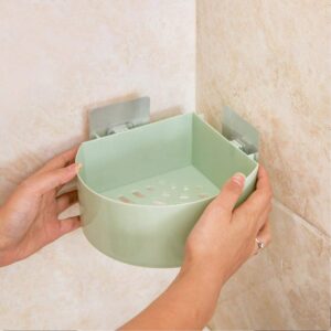 Corner Shelf Bathroom Kitchen Rack Self Adhesive Wall Mount Storage Basket
