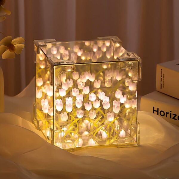 Cube Tulip Night Lamp | Led Decorative Nights Lamp (Multicolor & Design / 1 Set) Cube Tulip Night Lamp | Led Decorative Nights Lamp (Multicolor & Design / 1 Set)