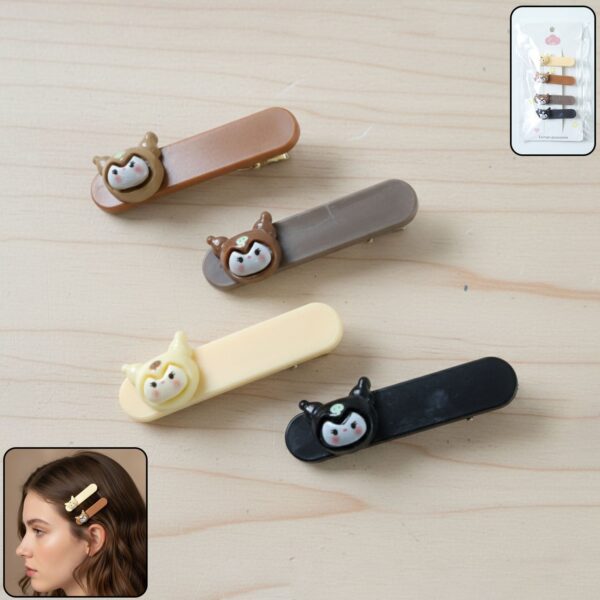 Cute Cartoon Animal Face Decorative Hair Clips (4 Pc) Cute Cartoon Animal Face Decorative Hair Clips (4 Pc)