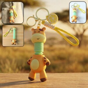 Cute Giraffe Cartoon Keychain (1 Pc) Cute Giraffe Cartoon Keychain (1 Pc)