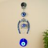 Decorative Evil Eye Hanging with Elephant and Horseshoe Motif, Wind Chime (1 Pc)