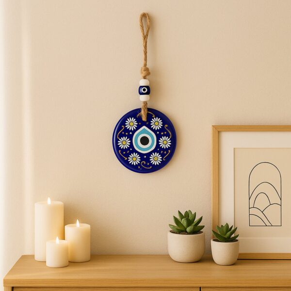 Decorative Evil Eye Wall Hanging Nazar Protector Charm with Beads, Wind Chime (1 Pc) Decorative Evil Eye Wall Hanging Nazar Protector Charm with Beads, Wind Chime (1 Pc)
