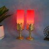 Decorative LED Candle Light Lamps with Golden Stand  (2 Pc)