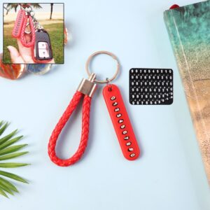 Anti-Lost Keychain with Number Plate – 1 Pc