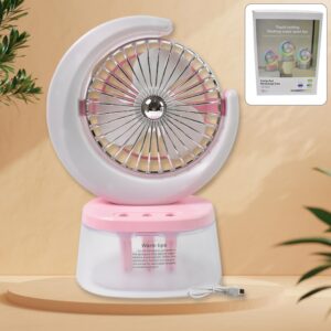 Desktop Fan – Camping Fan LED Light, Humidifying Fan (1 Pc / Plug & Play Fan)
