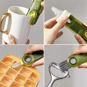 3-in-1 Multifunctional Bottle & Cup Cleaning Brush – Lid & Cover Scrubber (1 Pc)