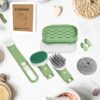 Dish Brush Set with Handle, Replacement Heads, Drain Tray in Kitchen (9 Pcs Set) Dish Brush Set with Handle, Replacement Heads, Drain Tray in Kitchen (9 Pcs Set)