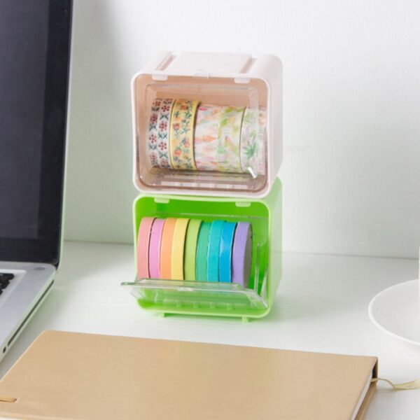 Durable Transparent Tape Storage Box – Plastic Office Organizer Durable Transparent Tape Storage Box – Plastic Office Organizer
