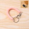 Elastic Spiral Coil Keychain Bracelet with Metal Key Ring and Clip Hook (1 Pc) Elastic Spiral Coil Keychain Bracelet with Metal Key Ring and Clip Hook (1 Pc)