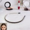Elegant Black Crystal Studded Metal Hair Band (1 Pc)