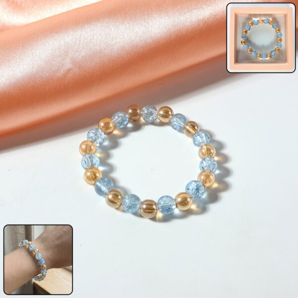 Elegant Dual-Tone Crystal Beaded Stretch Bracelet (1 Pc) Elegant Dual-Tone Crystal Beaded Stretch Bracelet (1 Pc)