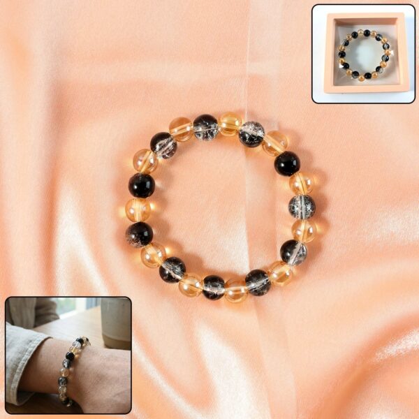 Elegant Dual-Tone Crystal Beaded Stretch Bracelet (1 Pc) Elegant Dual-Tone Crystal Beaded Stretch Bracelet (1 Pc)