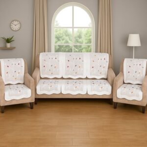 Elegant Leaf-Pattern Sofa Runner – (Set / 230×28 Inch) Elegant Leaf-Pattern Sofa Runner – (Set / 230×28 Inch)