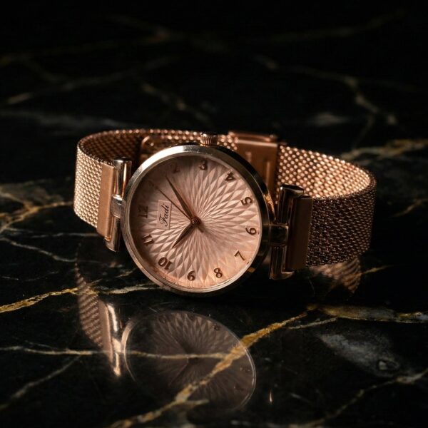 Elegant Rose Gold Finish Analog Wrist Watch (1 Pc) Elegant Rose Gold Finish Analog Wrist Watch (1 Pc)