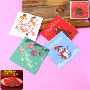 200 Pc Premium Festive Design Paper Napkins 10×10 Inch (26×26 cm)