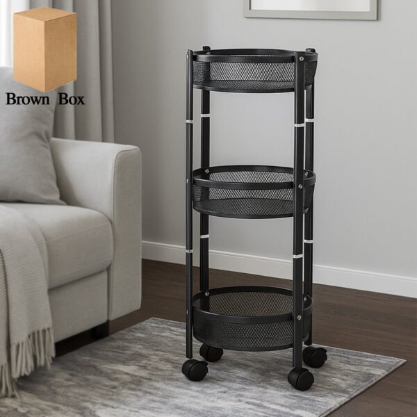 Round Metal Mesh Cart