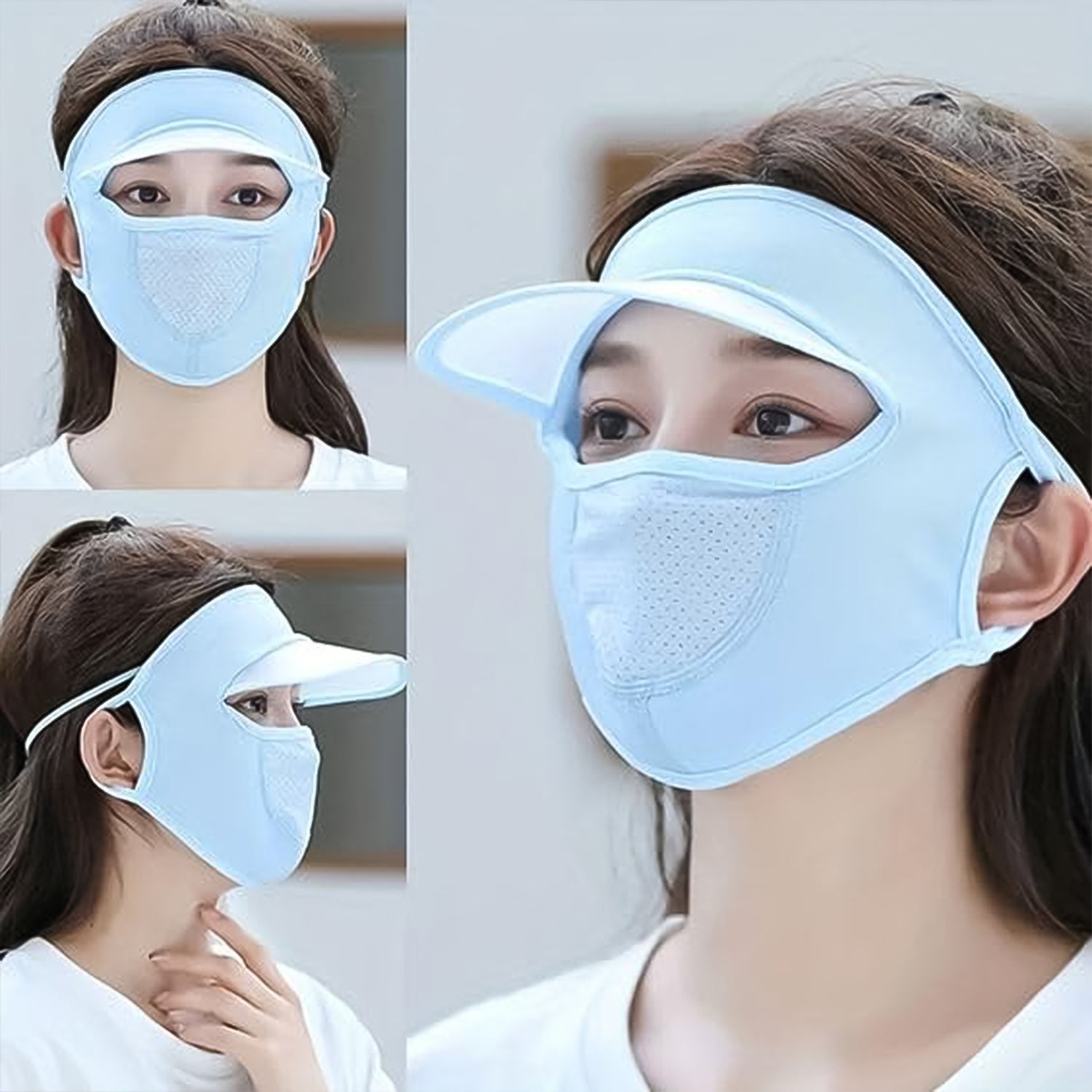 Women’s Full Face UV Protection Cap with Built-in Mask & Wide Brim Visor (1 Pc) Women’s Full Face UV Protection Cap with Built-in Mask & Wide Brim Visor (1 Pc)
