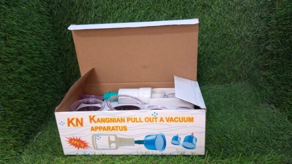 Six-piece vacuum cupping kit for massage therapy and muscle relief.